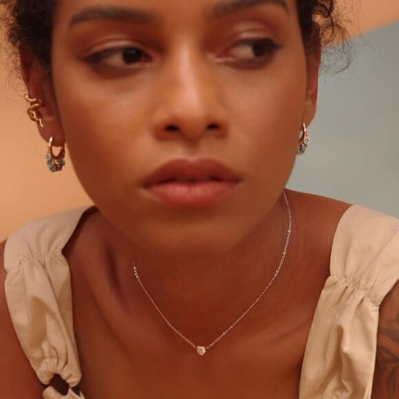 Fettero 14K Gold Plated Initial L Heart Pendant Chain Necklace Handmade NEW - Picture 1 of 7